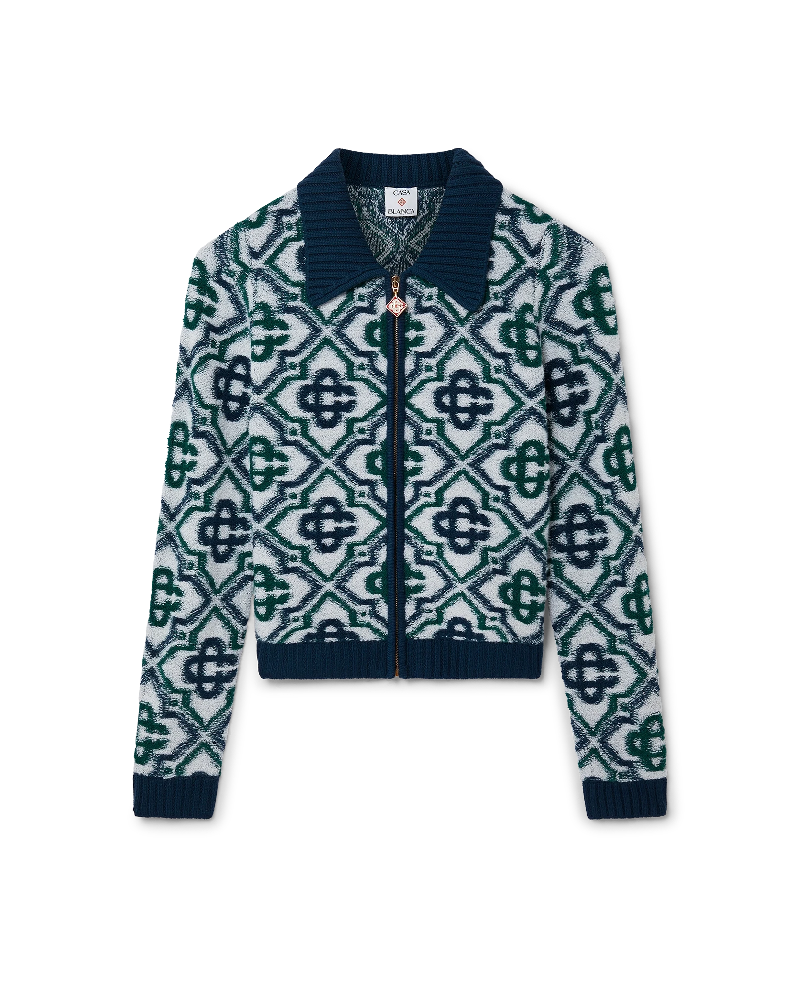 Monogram Knit Zip Jumper