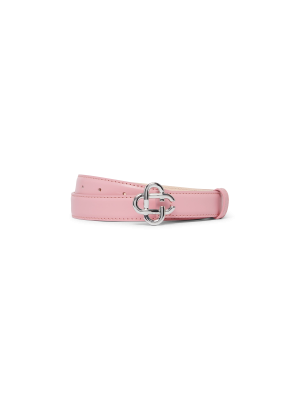 Women's Pink Silver CC Logo Buckle Belt
