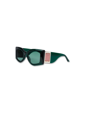 Dark Green & Pink The Magazine Sunglasses