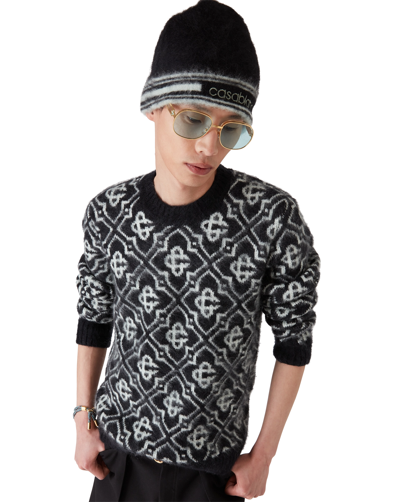 Stripe Mohair Beanie - 图片 2