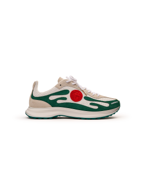 Women's White & Green Stade Sneaker