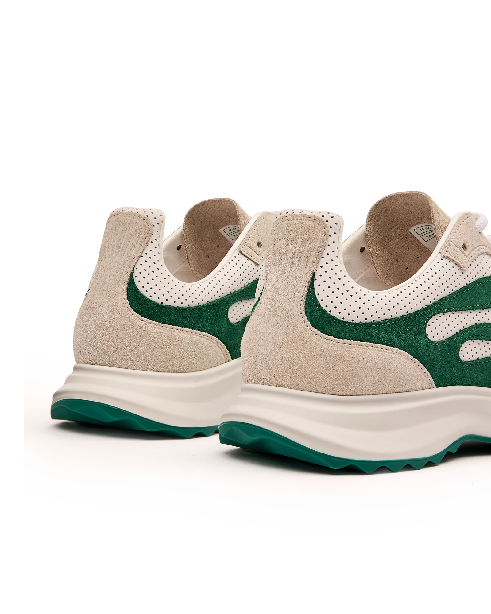Women's White & Green Stade Sneaker - 图片 5