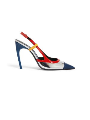 Chrome Arch Slingback Pump