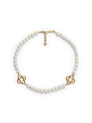 Medium Pearl Logo Necklace