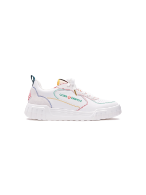 Men's Court White & Multicolour Sneakers