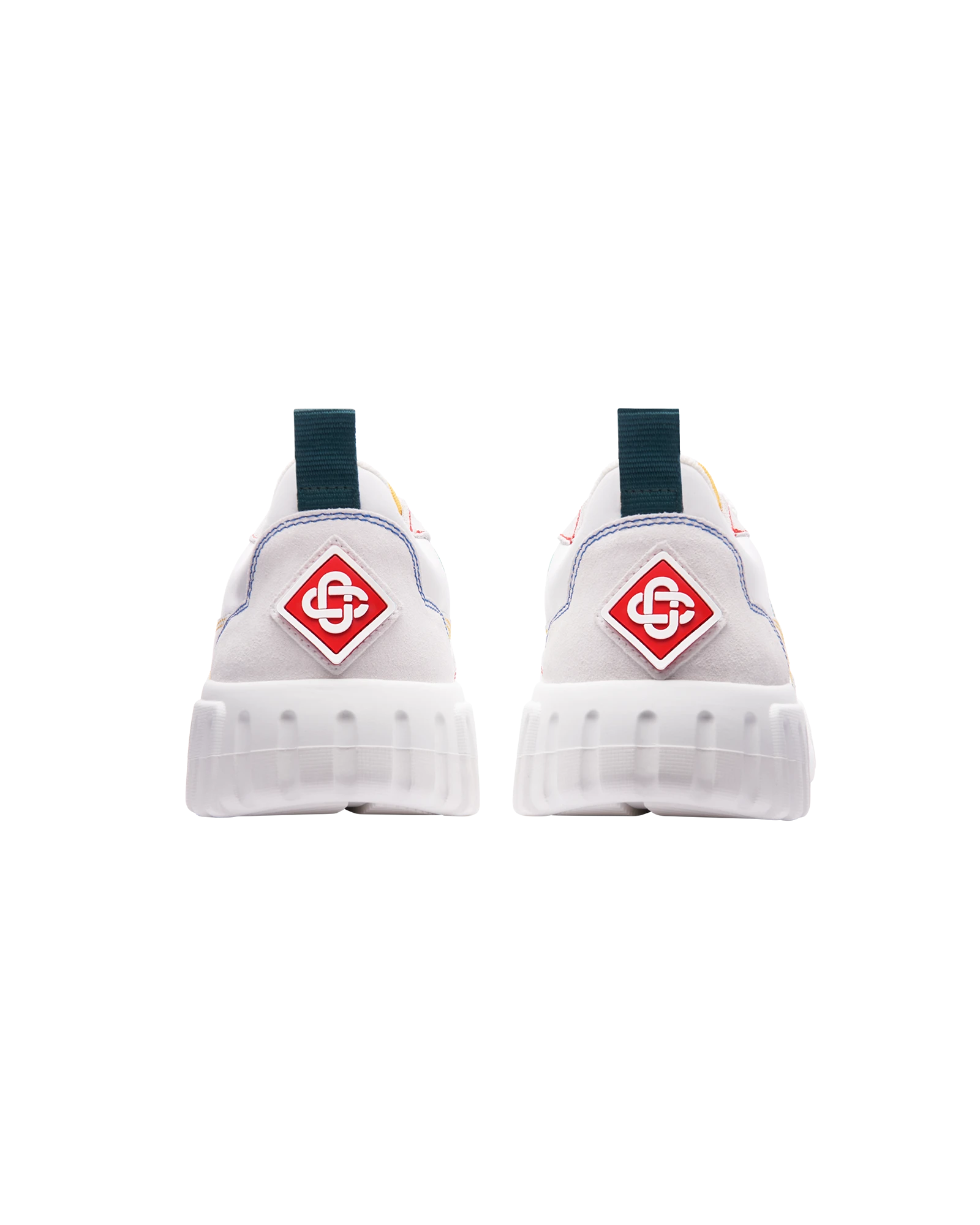 Men's Court White & Multicolour Sneakers - 图片 3