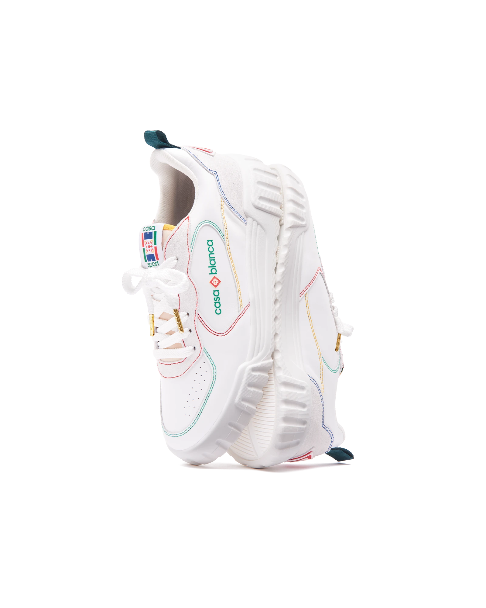 Men's Court White & Multicolour Sneakers - 图片 8