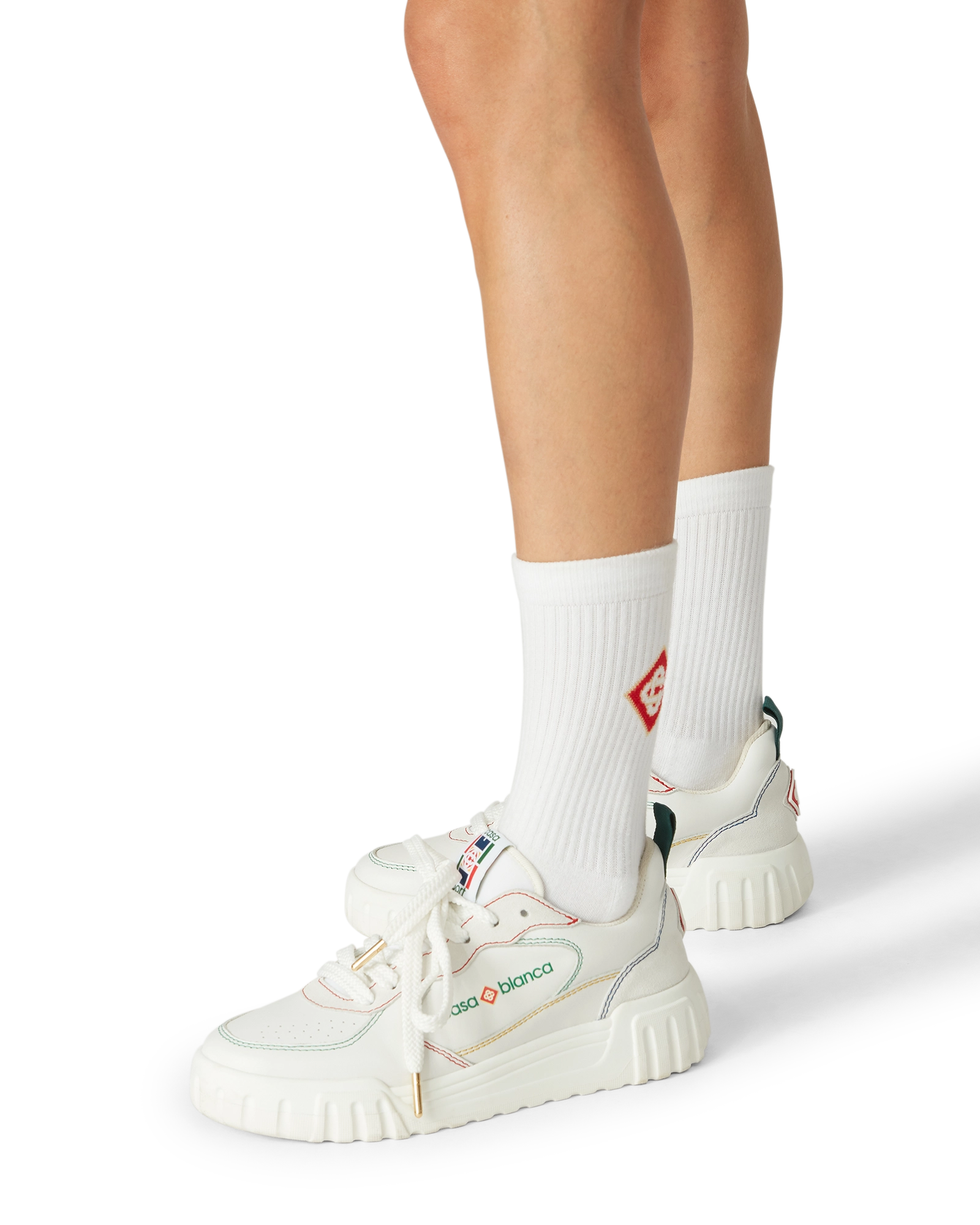 Women's Court White & Multicolour White Sneakers - 图片 6