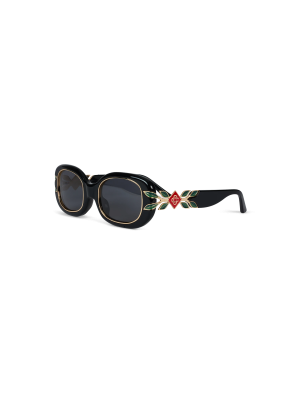 Black & Gold Laurel Sunglasses