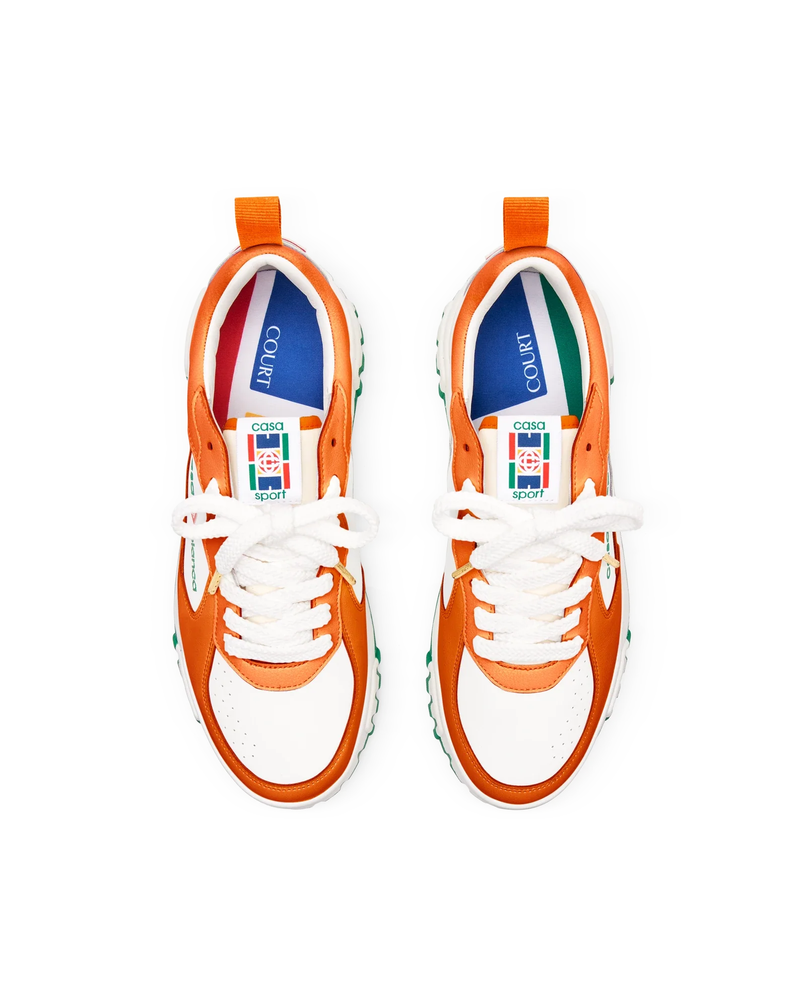 Men's Court Orange & White Sneaker - Image 8