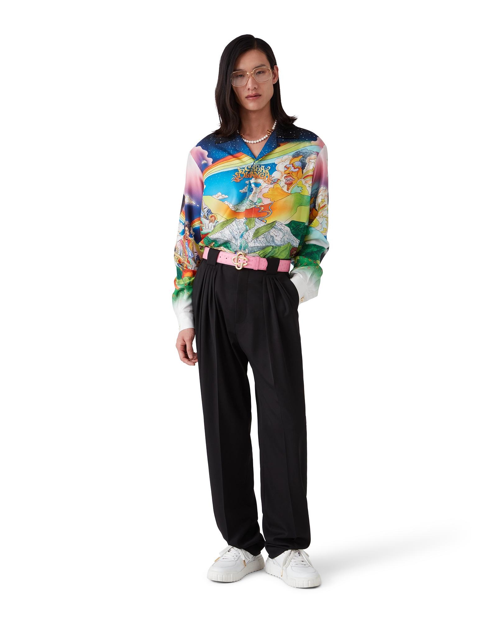 Pink Embossed CC Logo Belt - 图片 2