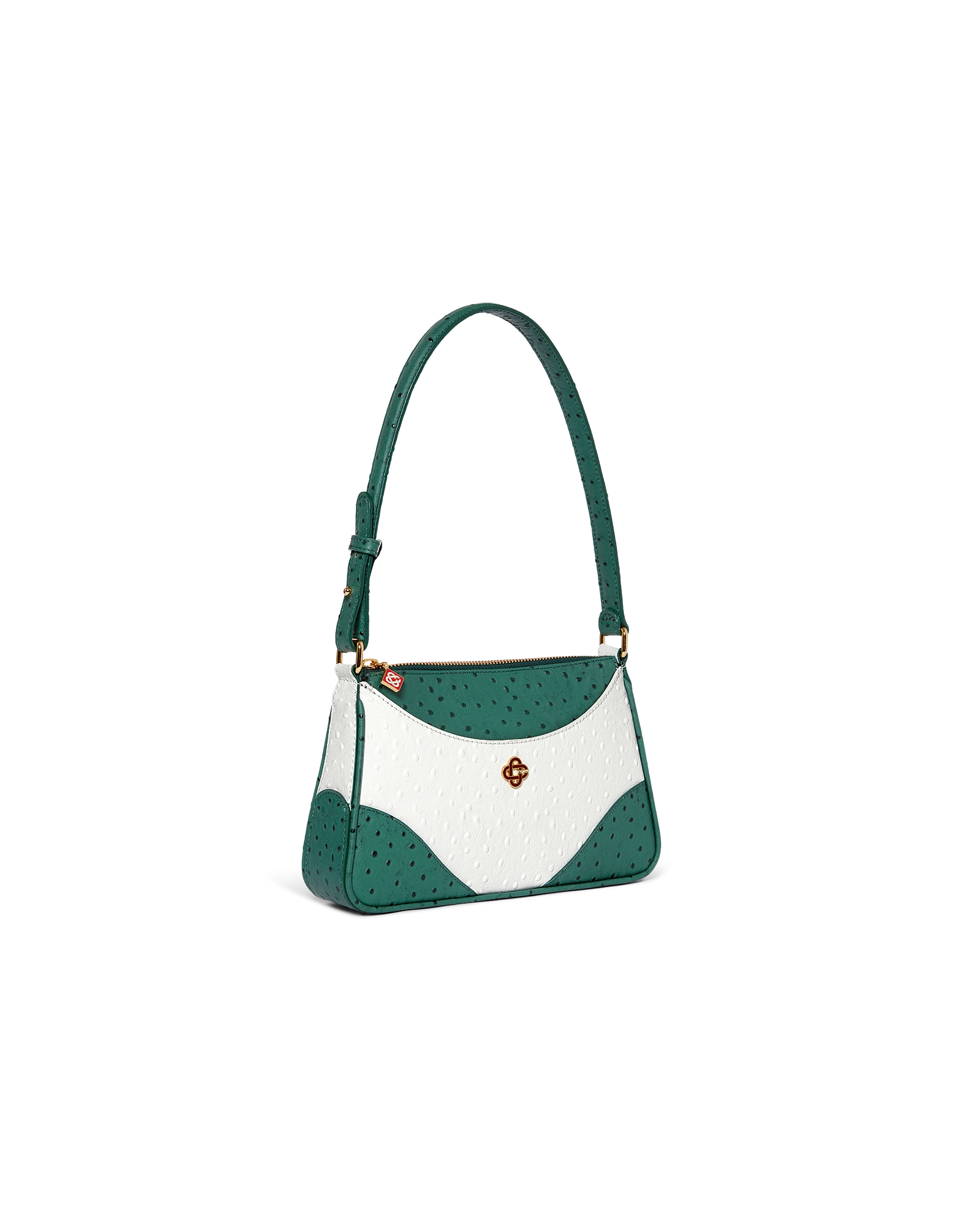 White & Green Jeanne Pochette Shoulder Bag - 图片 2