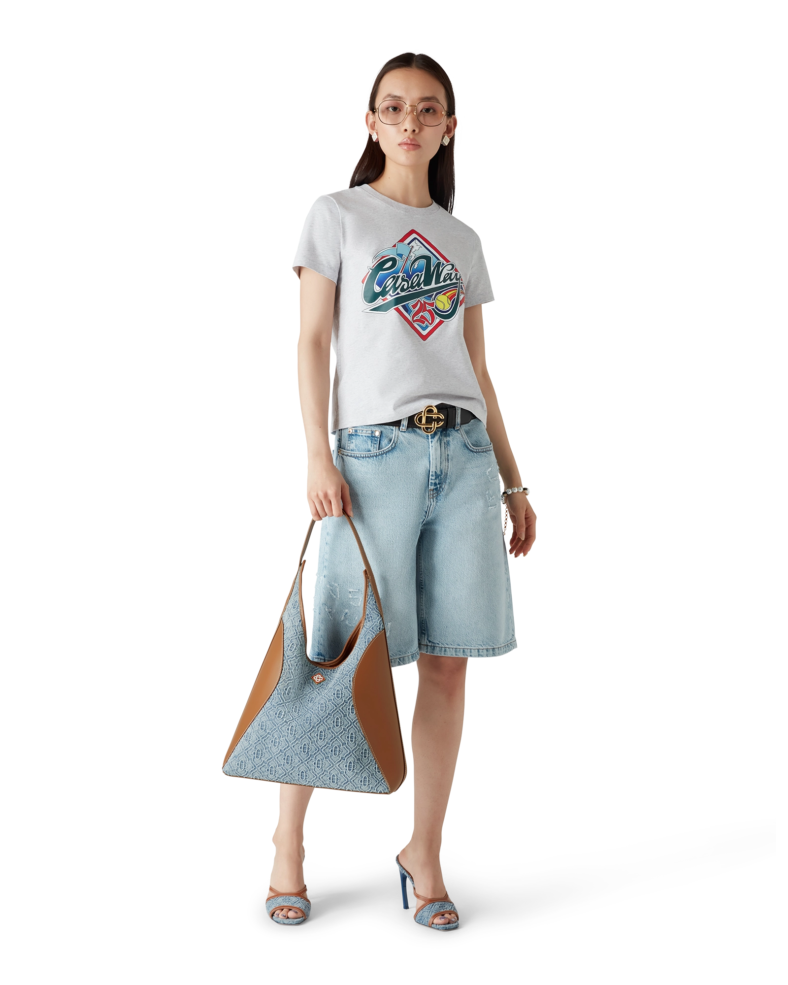 Monogram Denim Hobo Bag - 图片 3