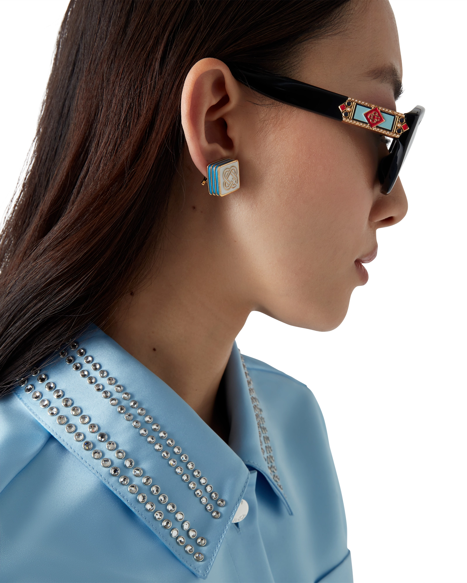 Monogram Logo Stud Earrings - Image 4