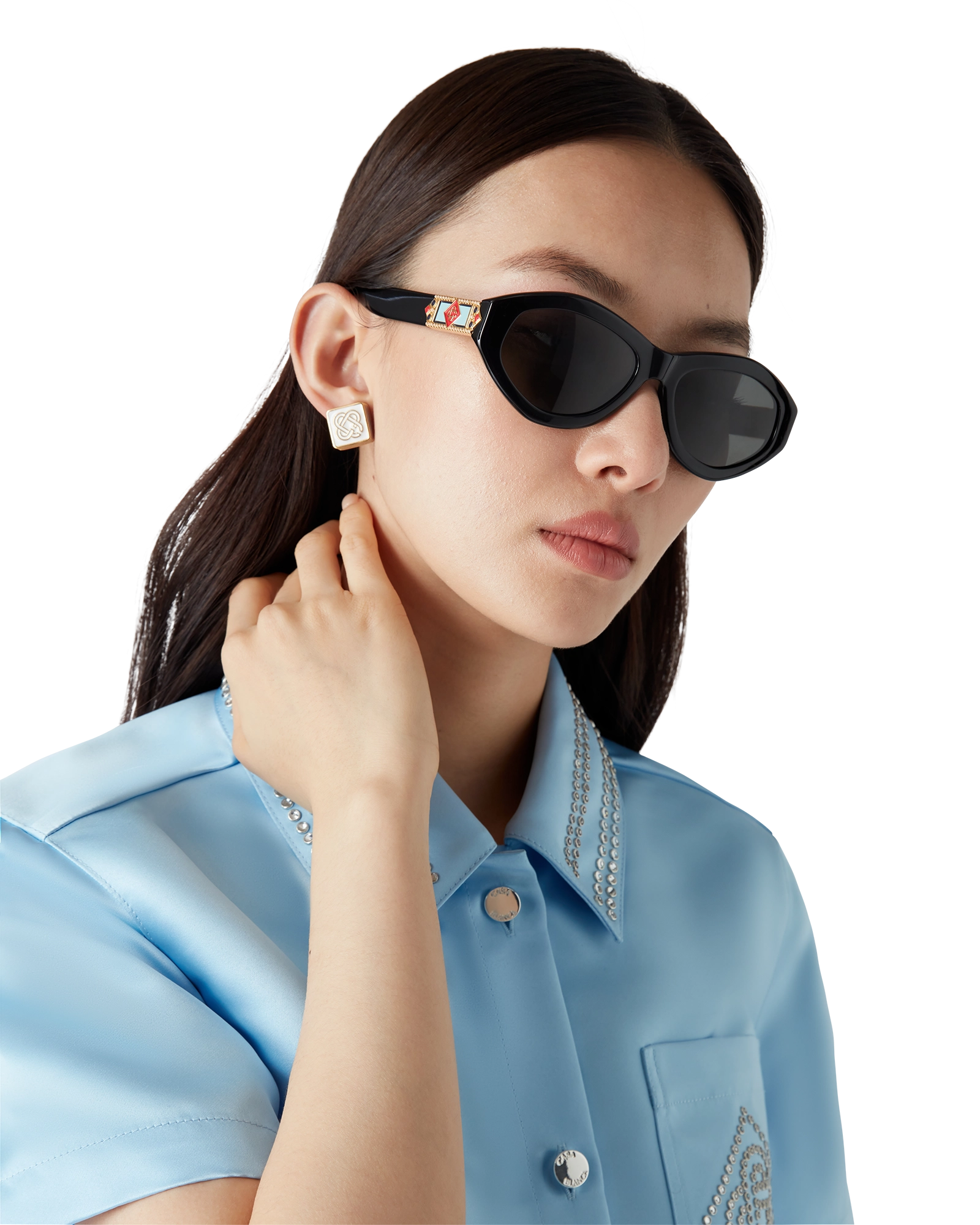 Monogram Logo Stud Earrings - Image 3