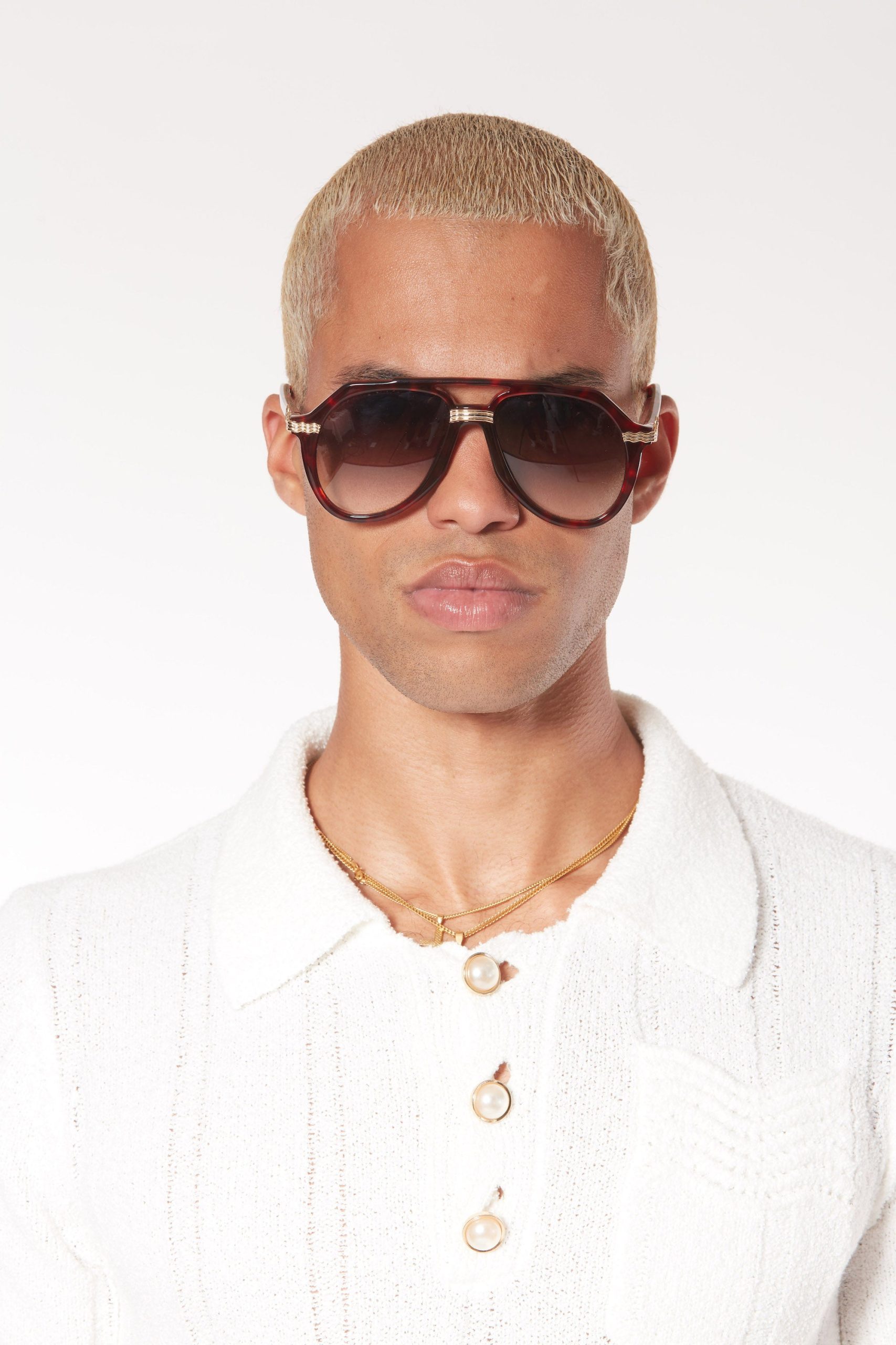 Rajio Gold & Brown Sunglasses - 图片 3