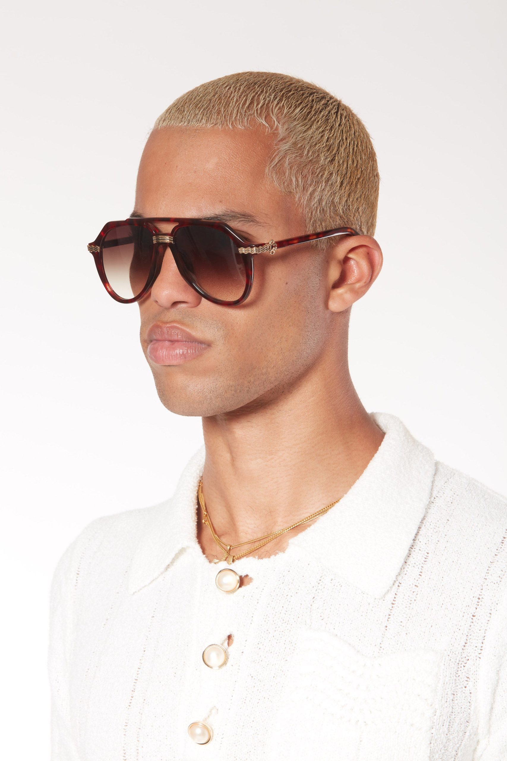 Rajio Gold & Brown Sunglasses - 图片 4