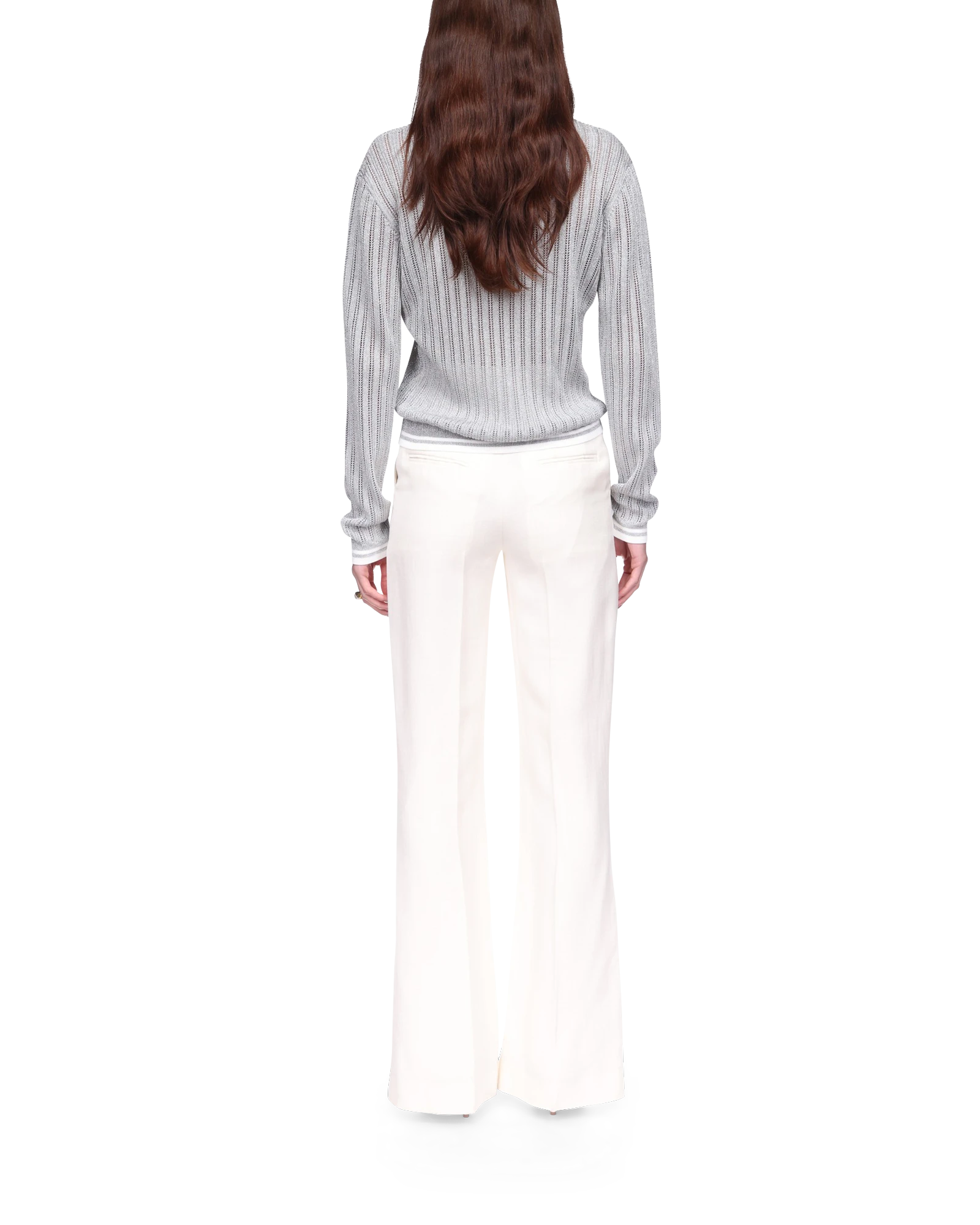 Silver Long Sleeve Polo Shirt - 图片 4