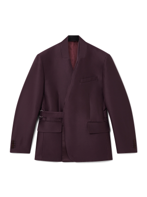 Blend Tailored Wool Silk Wrap Jacket
