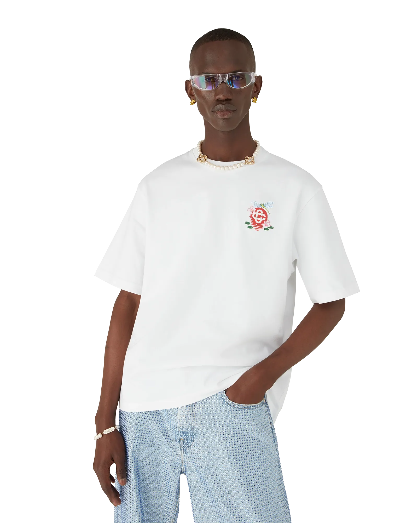 Dragonfly Floral Oversized Short Sleeve T-Shirt - 图片 5