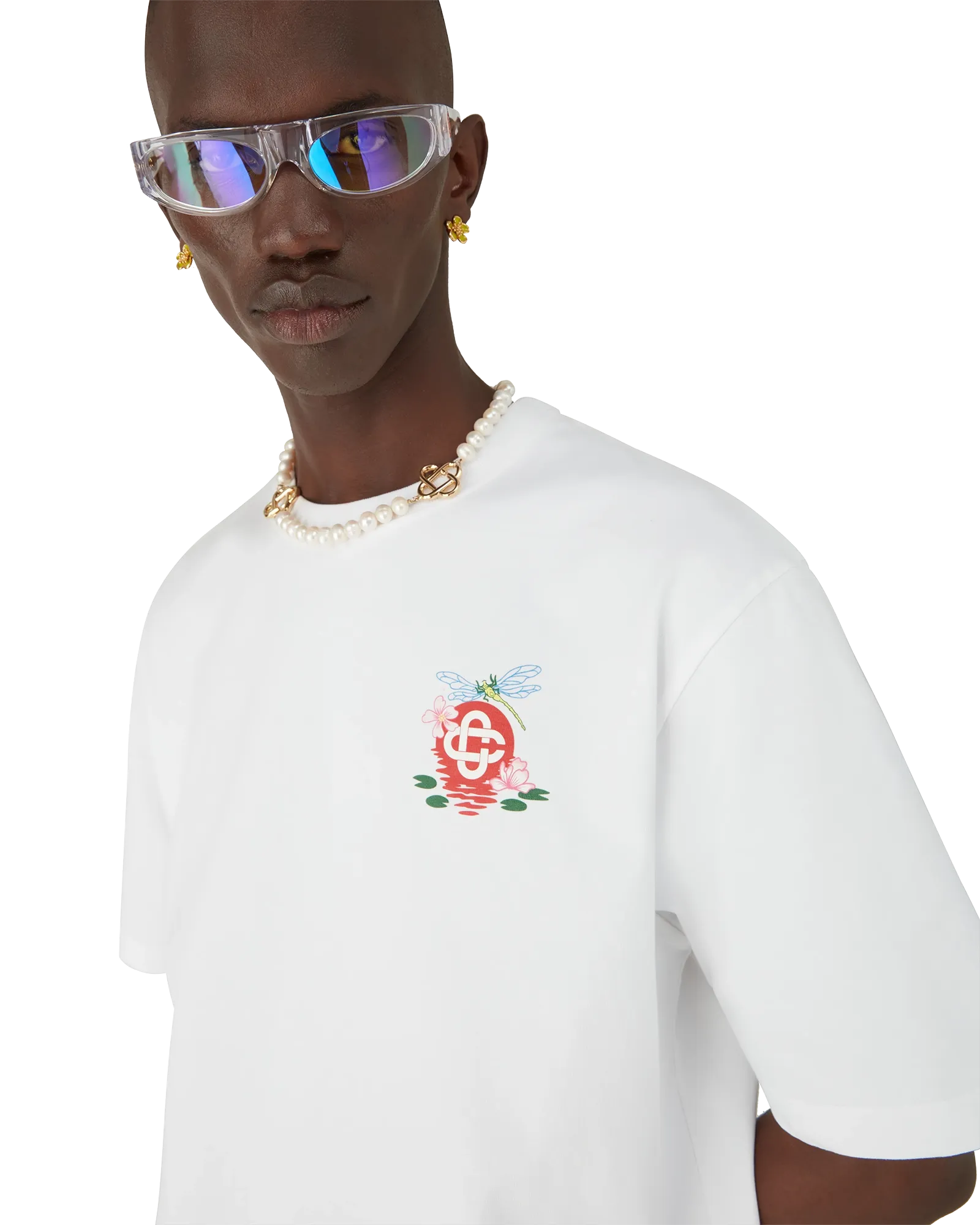 Dragonfly Floral Oversized Short Sleeve T-Shirt - 图片 2