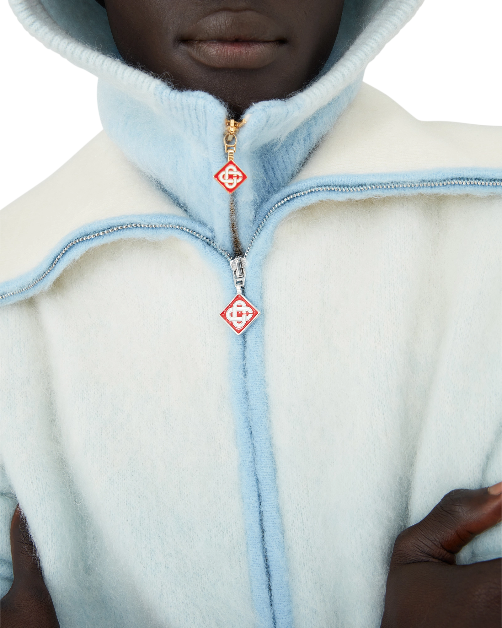 Fluffy Gradient Mohair Zip Jacket - 图片 5