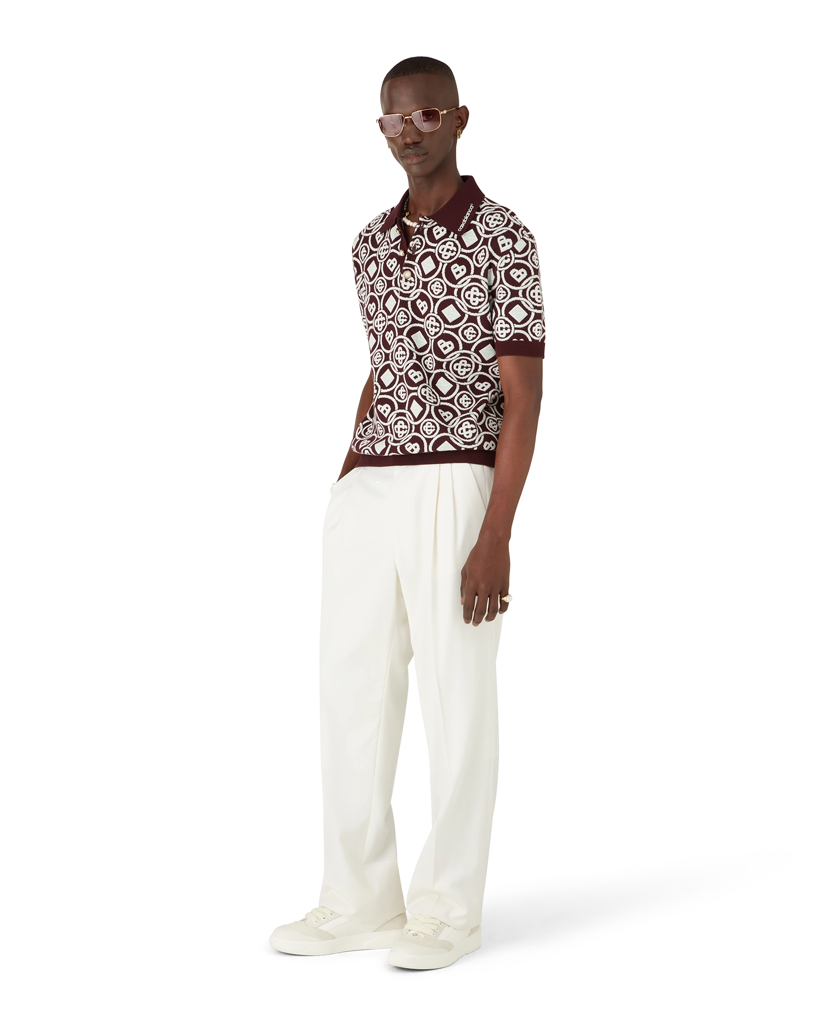 Monogram Cotton Knit Polo shirt - 图片 2