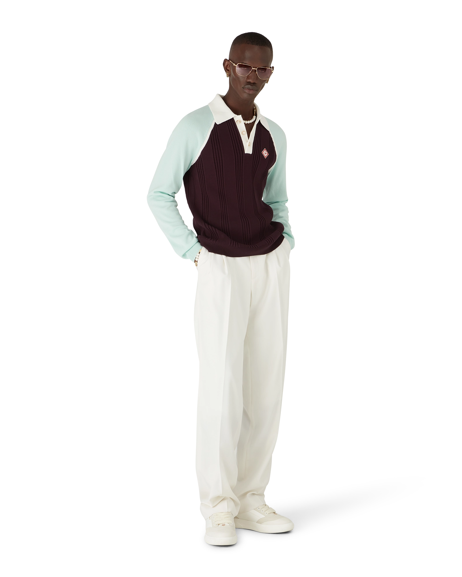 Merino Tennis Long Sleeve Polo - 图片 2