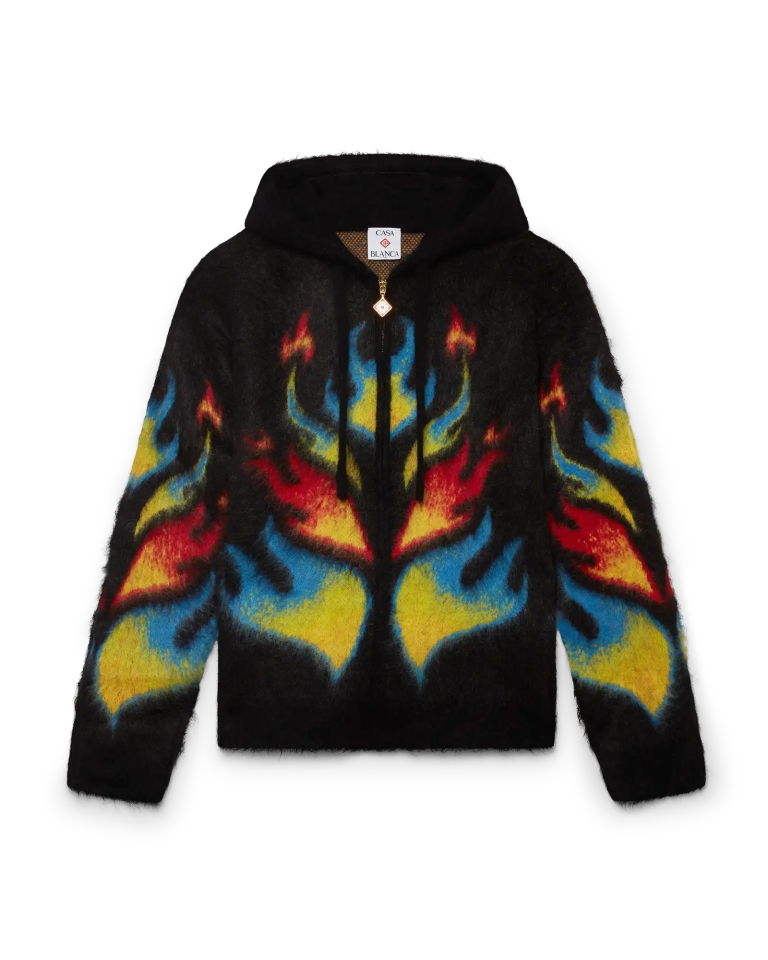 Mohair Flame Laurel Zip Hoodie