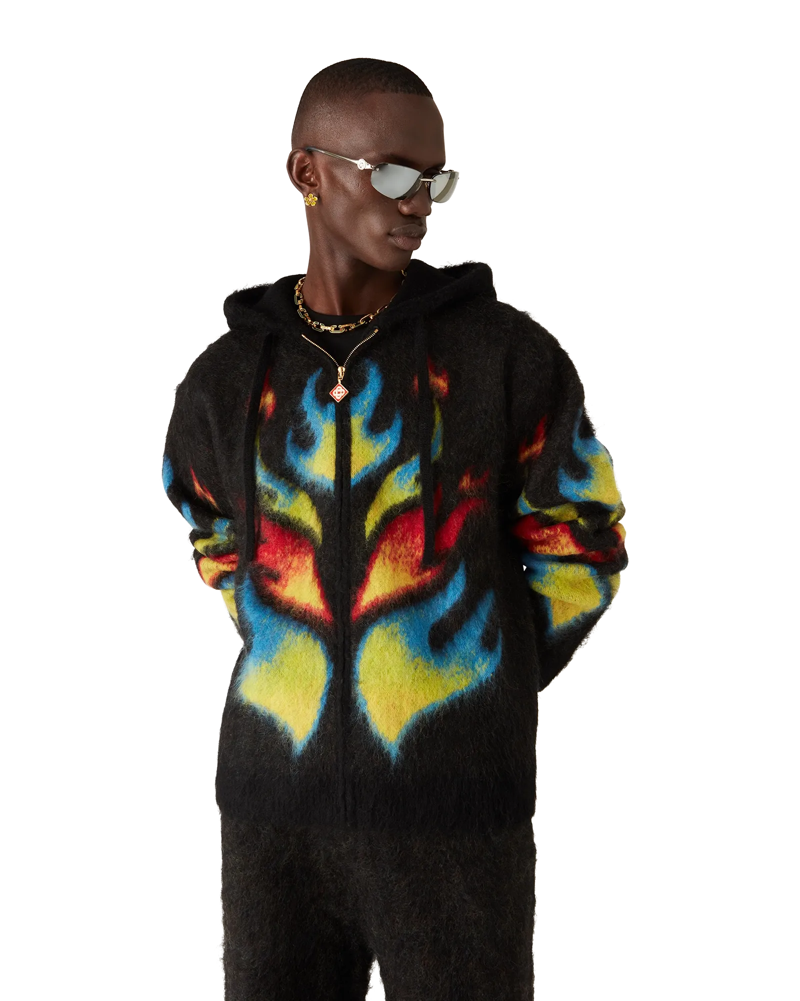 Mohair Flame Laurel Zip Hoodie - 图片 2