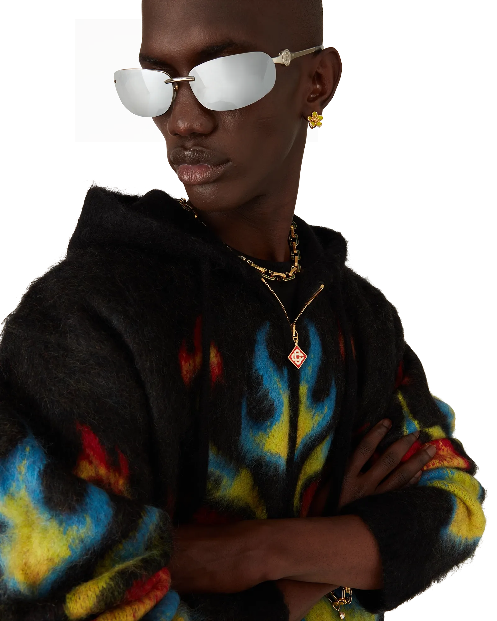 Mohair Flame Laurel Zip Hoodie - 图片 3