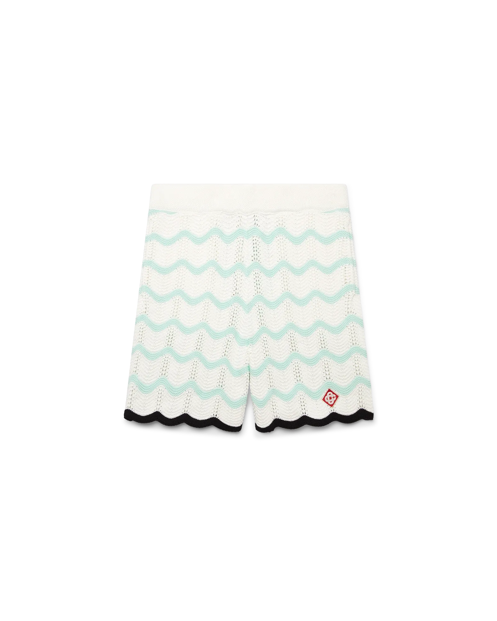 Gradient Wave Cotton Crochet Shorts