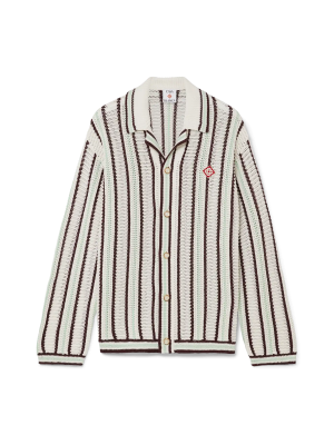 Striped Cotton Crochet Shirt