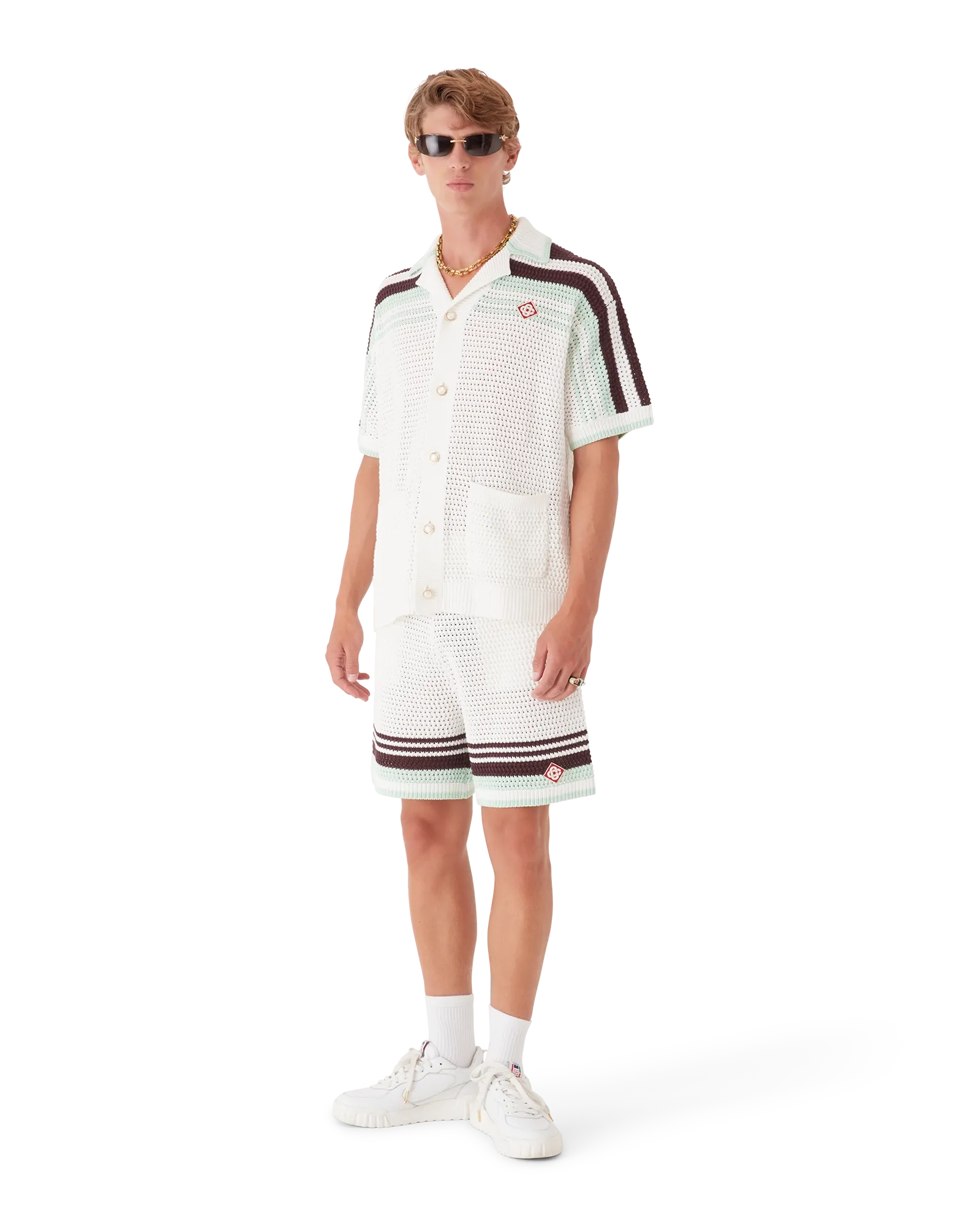 Tennis Cotton Crochet Short Sleeve Shirt - 图片 2