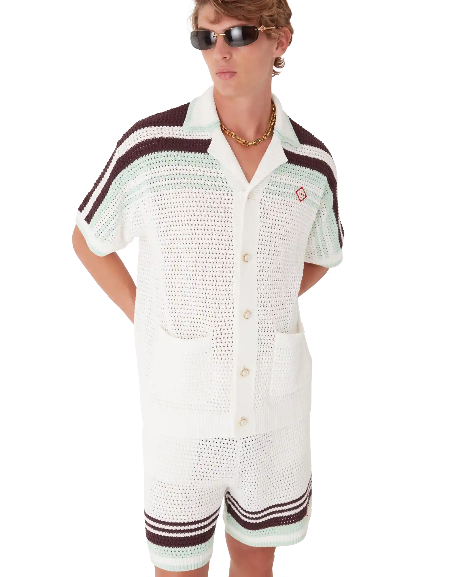 Tennis Cotton Crochet Short Sleeve Shirt - 图片 4