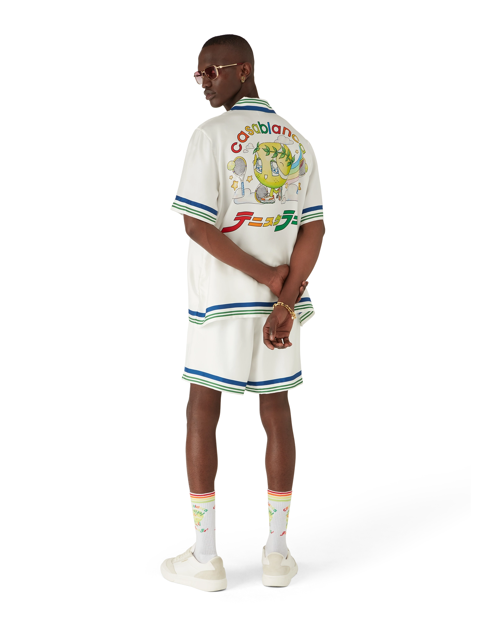 Tennis Mascot Short Sleeve Silk Twill Shirt - 图片 3