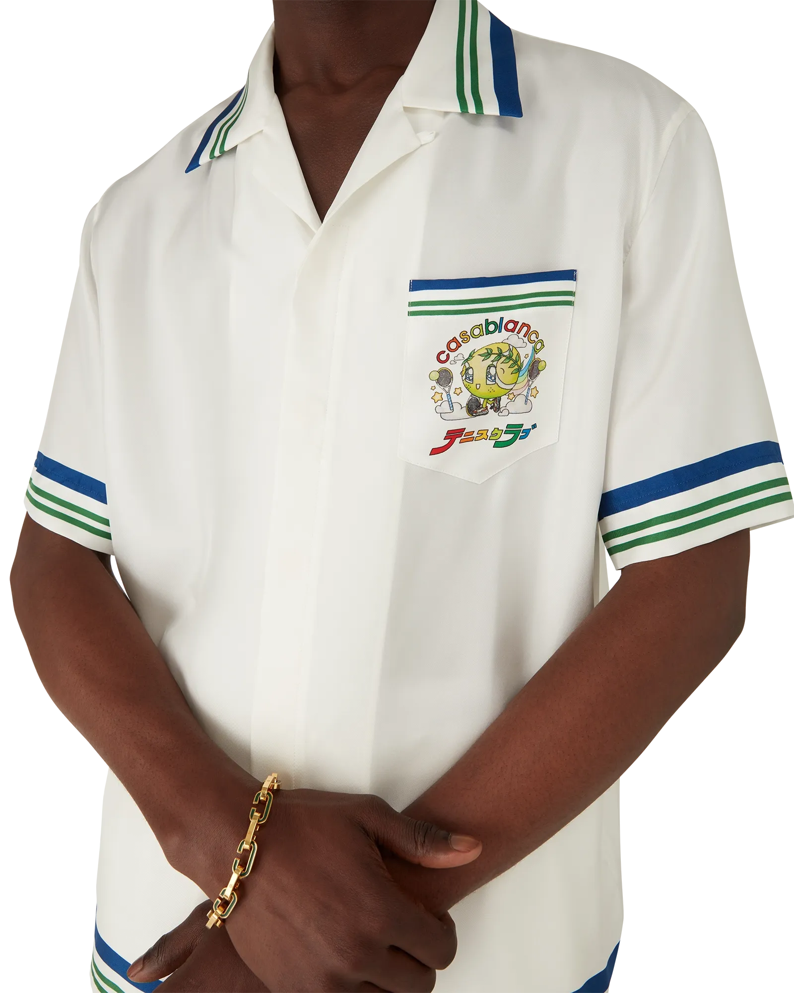 Tennis Mascot Short Sleeve Silk Twill Shirt - 图片 5