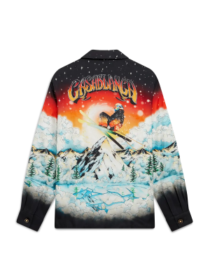 Ski Lake Long Sleeve Silk Twill Shirt