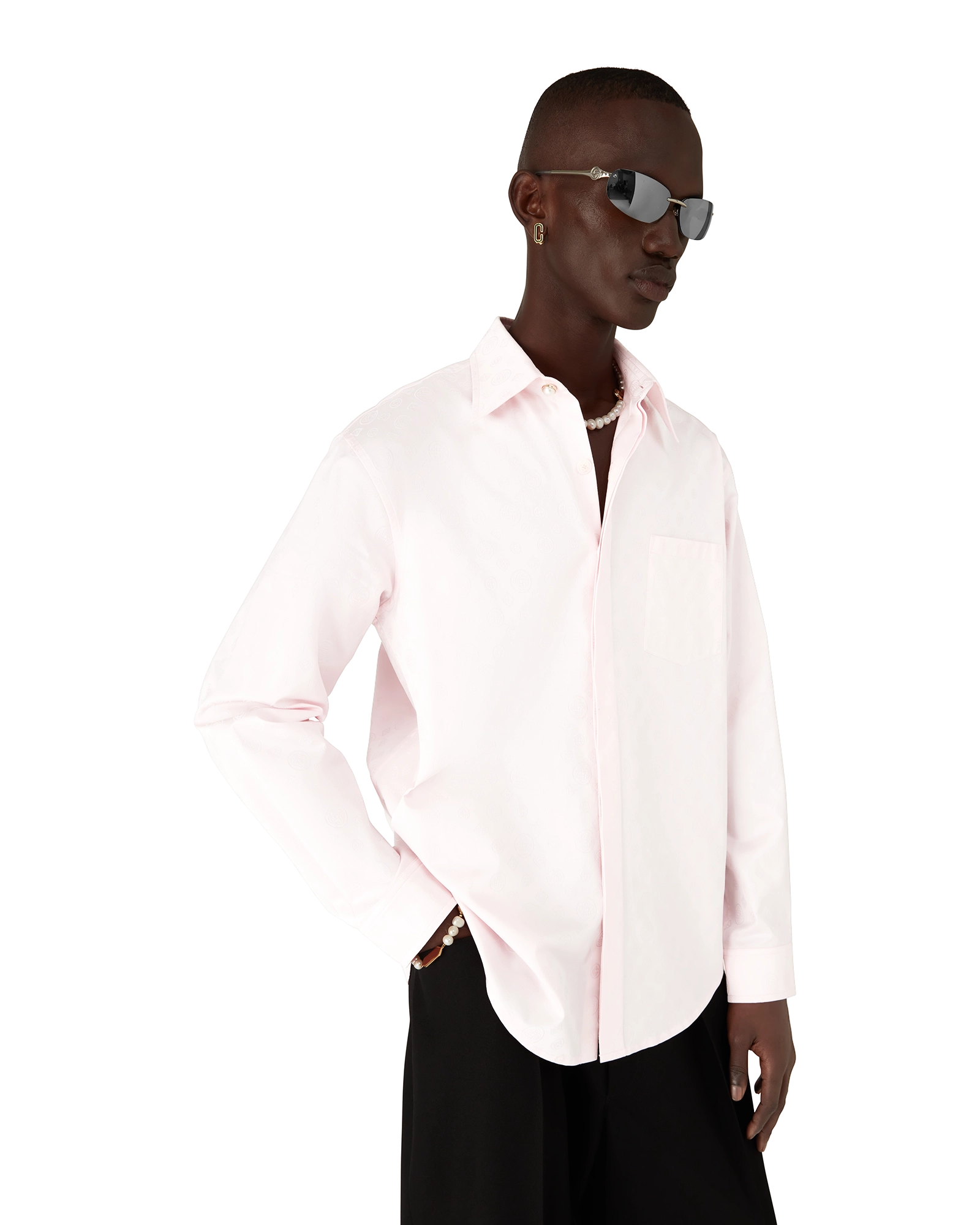 Cotton Monogram Long Sleeve Shirt - 图片 4