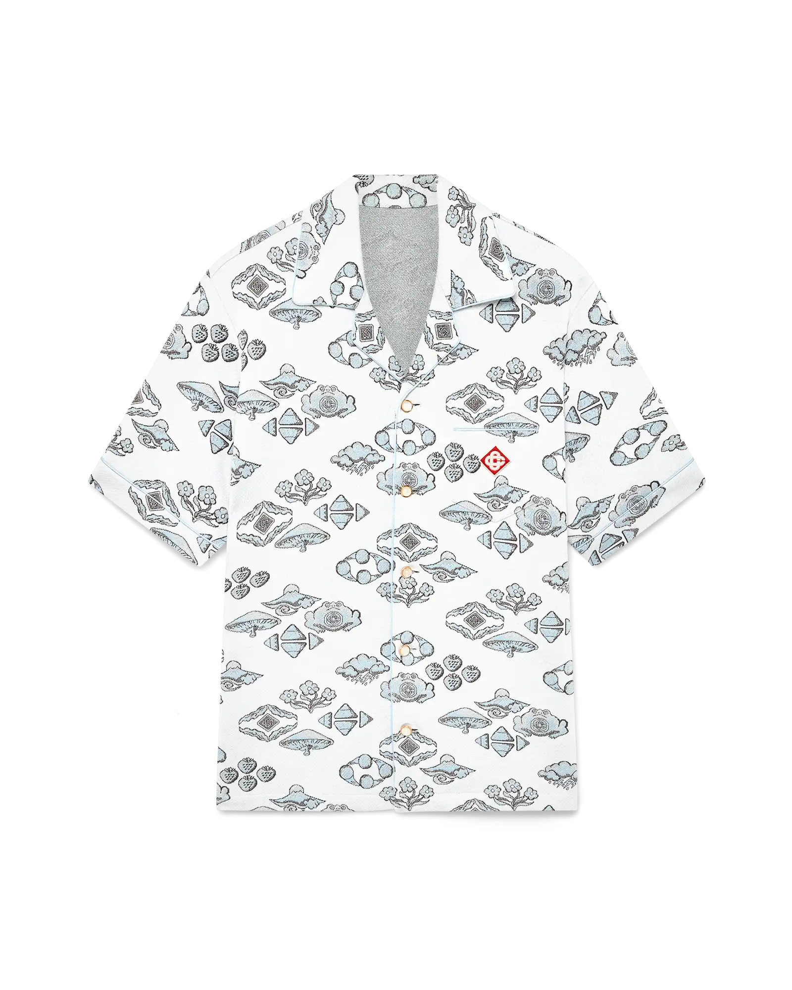 Jacquard Motif Short Sleeve Shirt