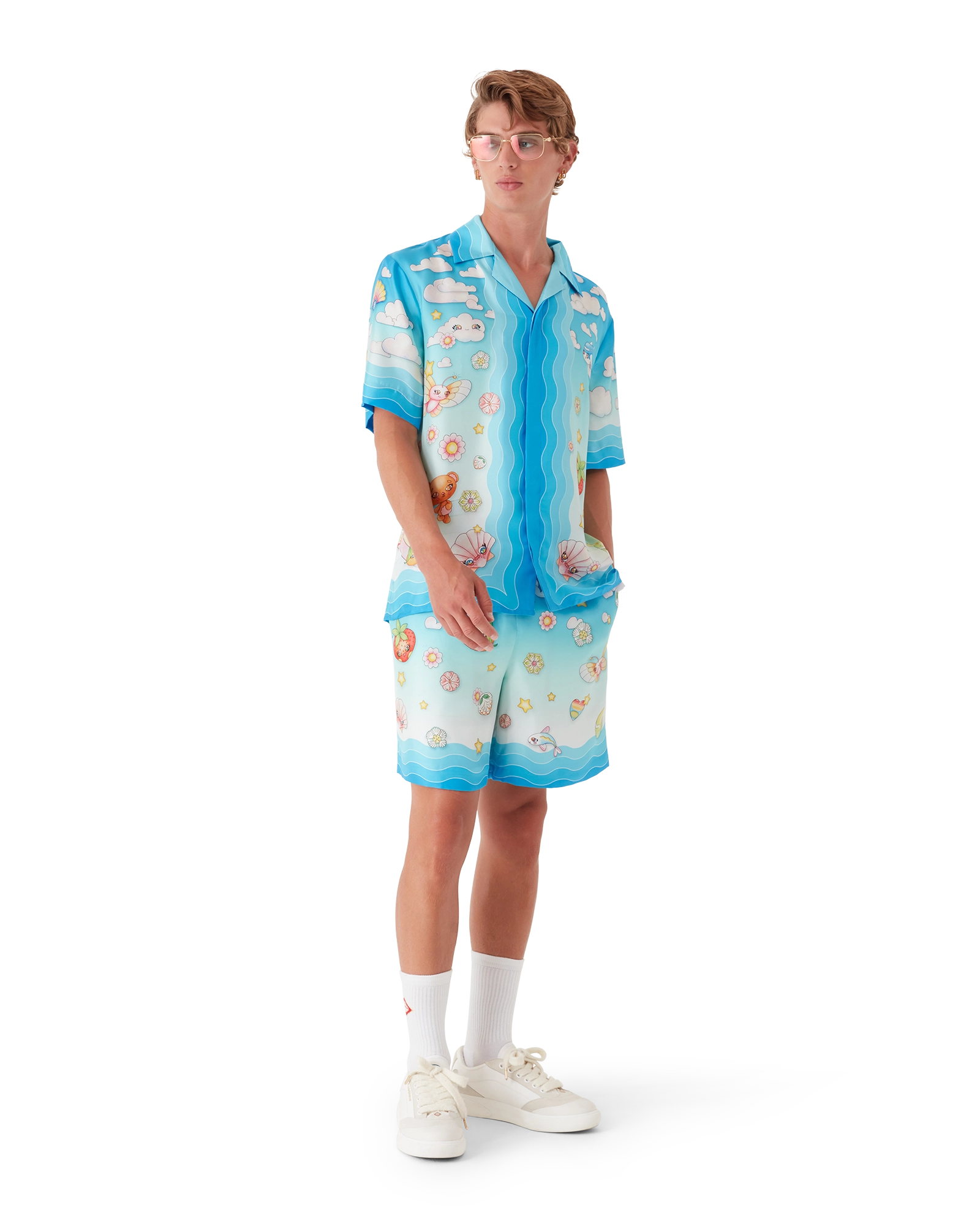 Kawaii Motif Silk Twill Shorts - 图片 2