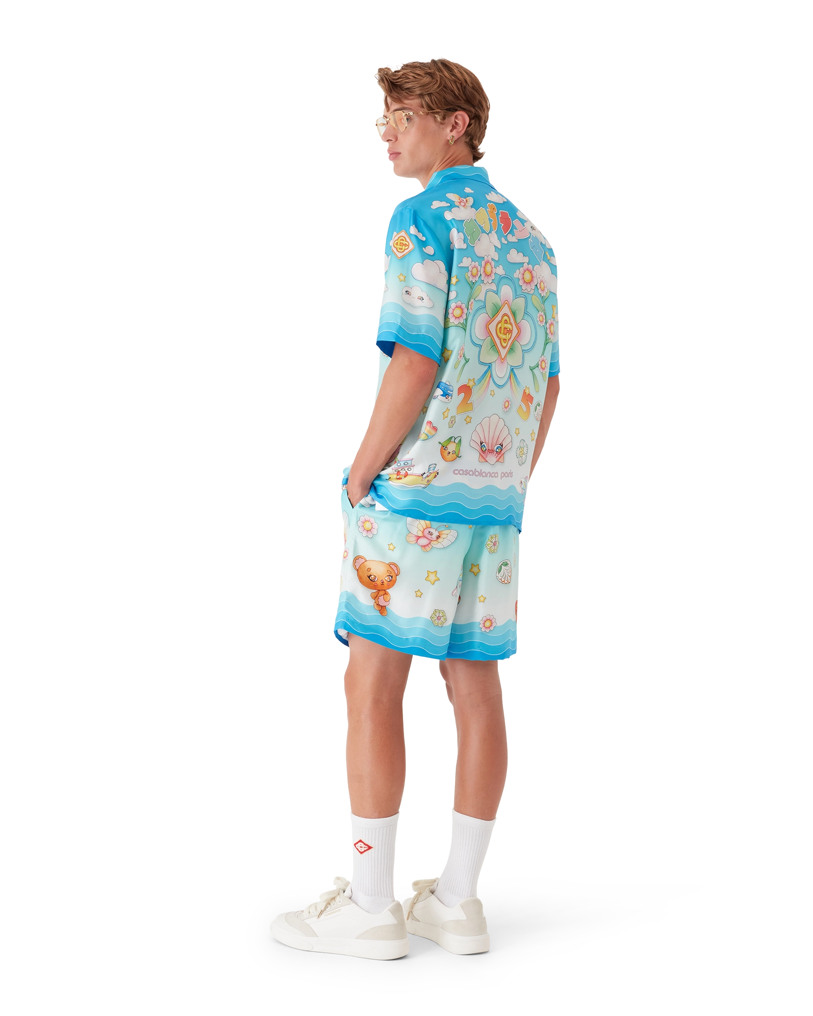 Kawaii Motif Silk Twill Shorts - 图片 3