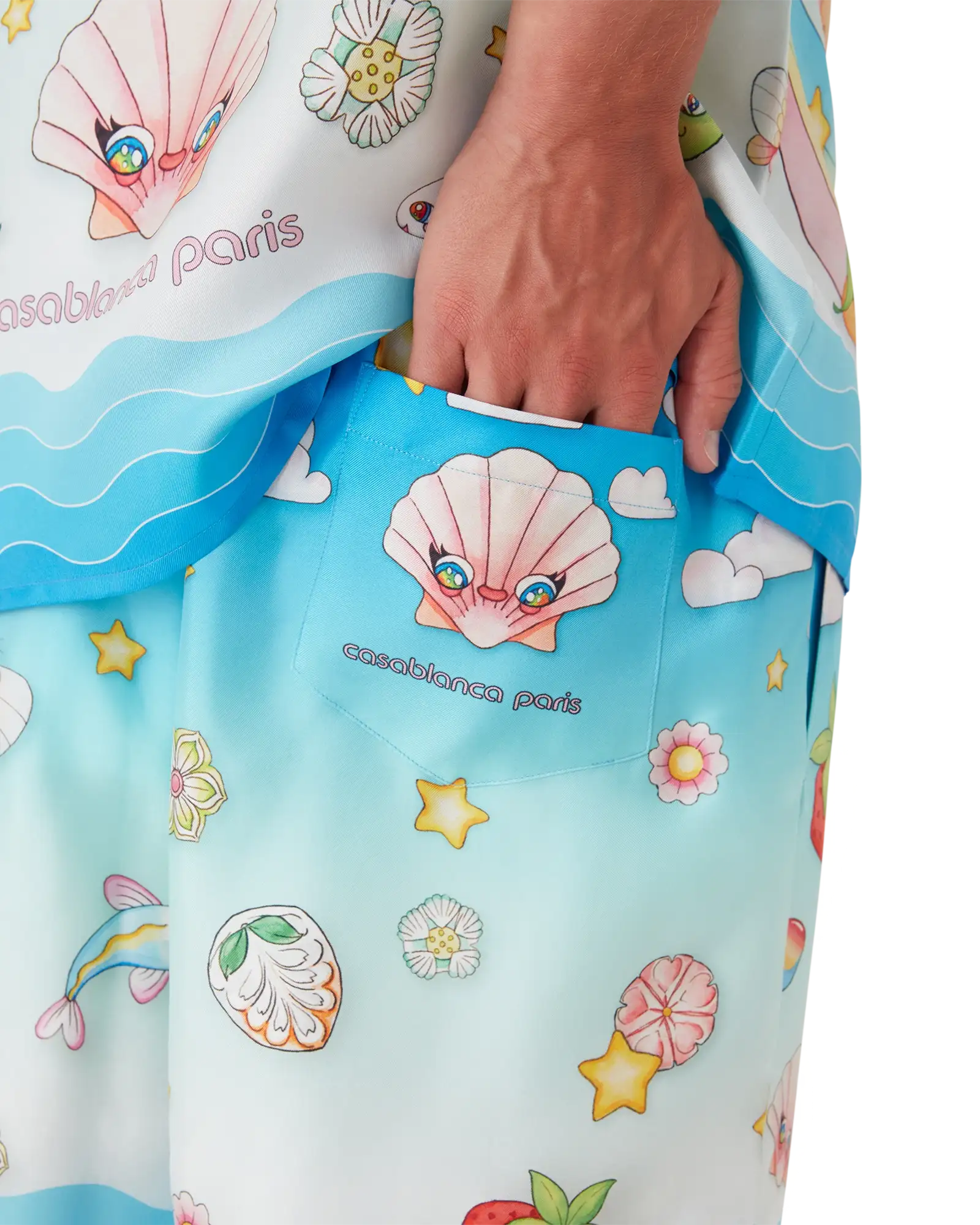 Kawaii Motif Silk Twill Shorts - 图片 5