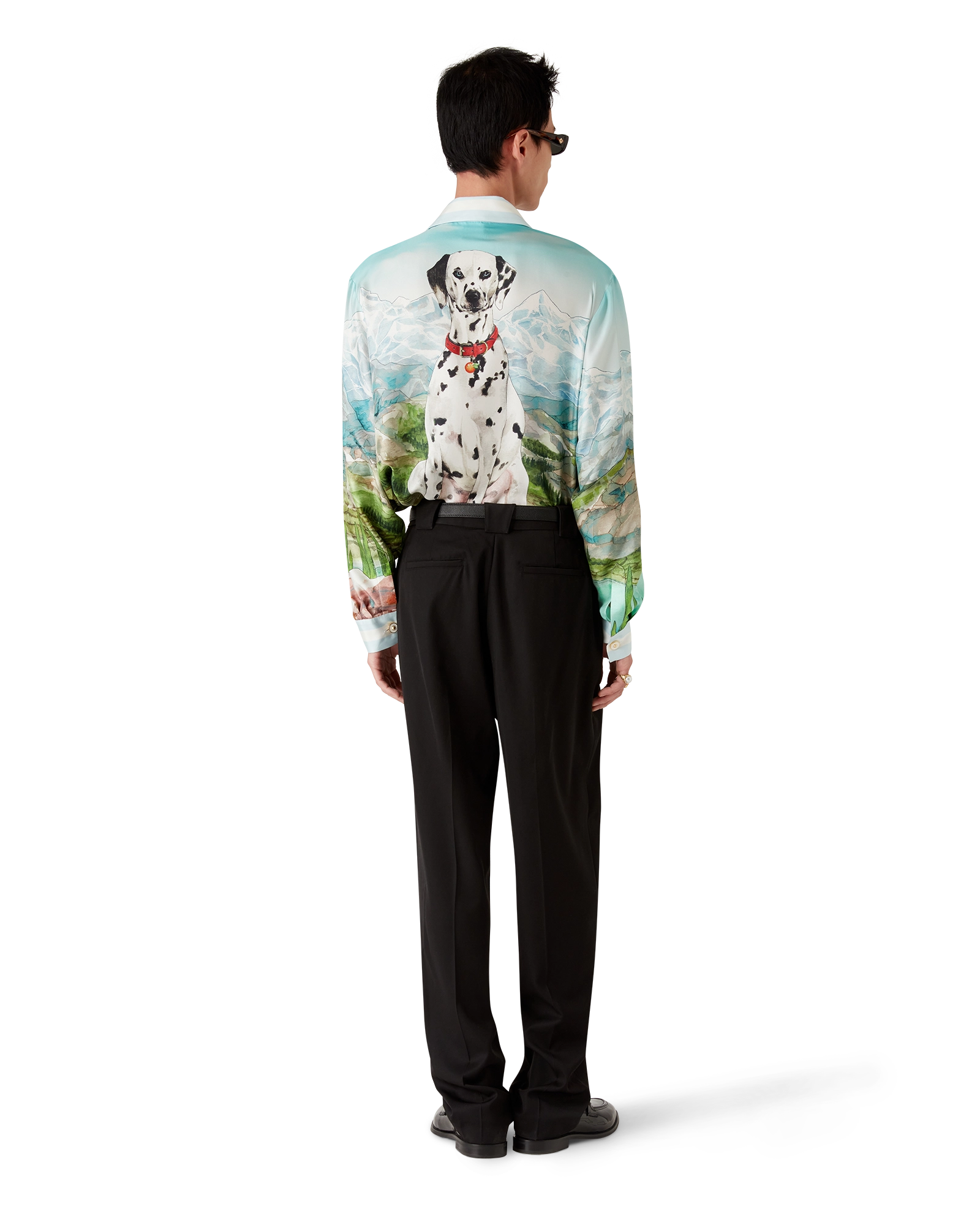 Dalmatian A La Montange Long Sleeve Silk Shirt - 图片 5