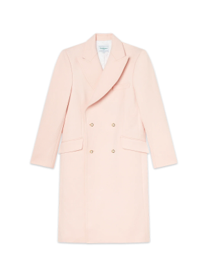 Pink Nativa Wool Double Breasted Overcoat