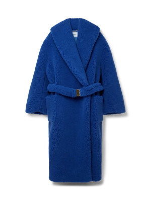 Blue Faux Shearling Coat