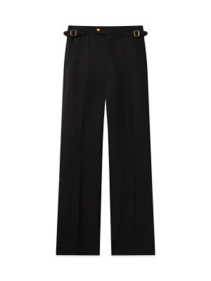 Straight Leg Silk Trousers