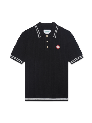 Silver Trim Boucle Polo Shirt