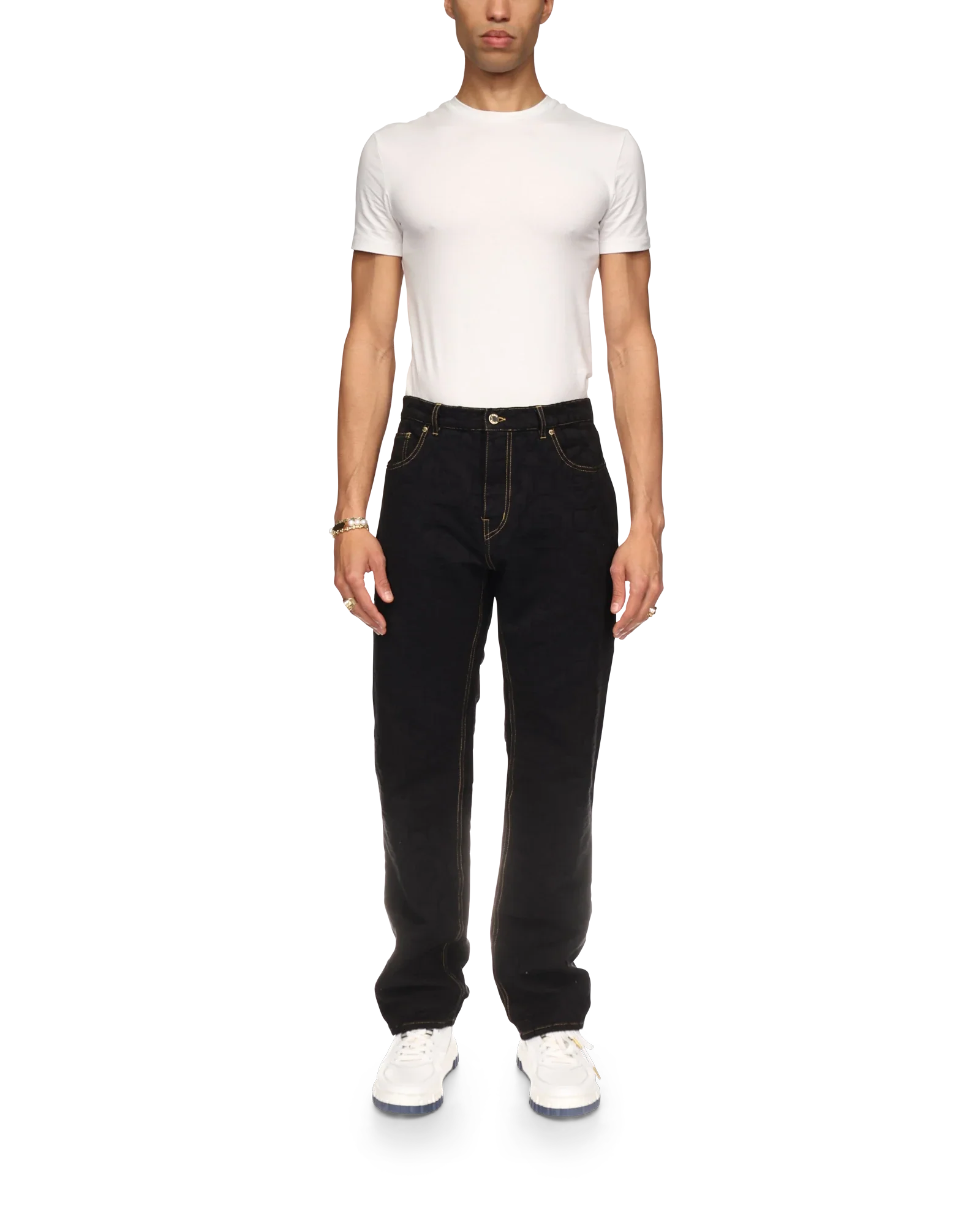 Jacquard Denim Jeans - 图片 2