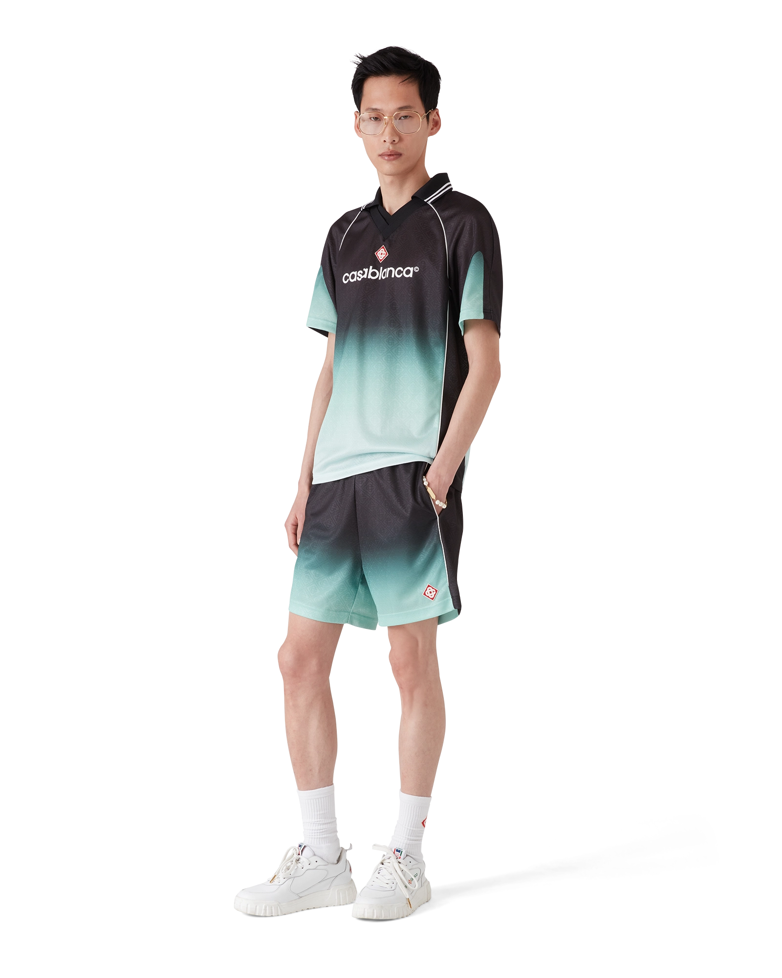 Gradient Monogram Jacquard Football Shorts - 图片 2